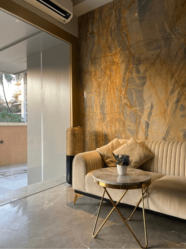 Luxury hotel bedroom with elegant curtains and comfortable bed